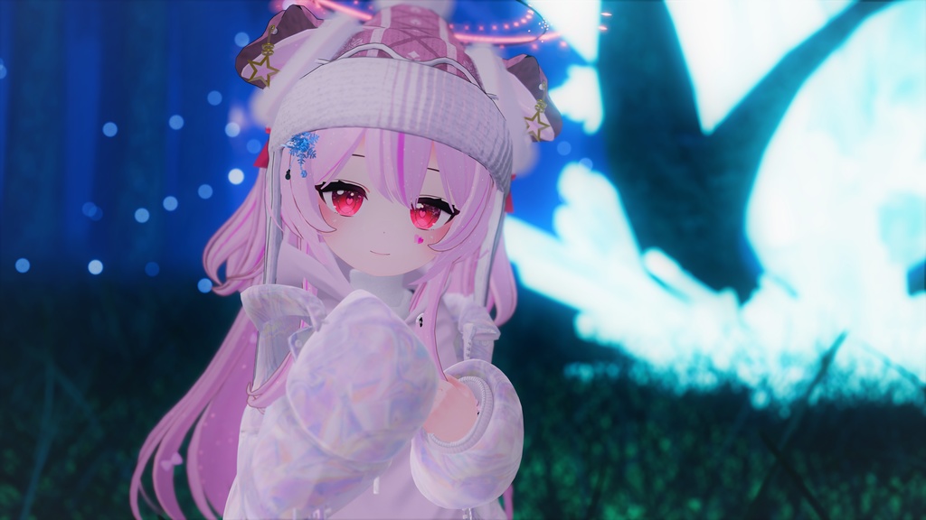 【6アバター対応】イヤーカバー付きもふもふニット帽