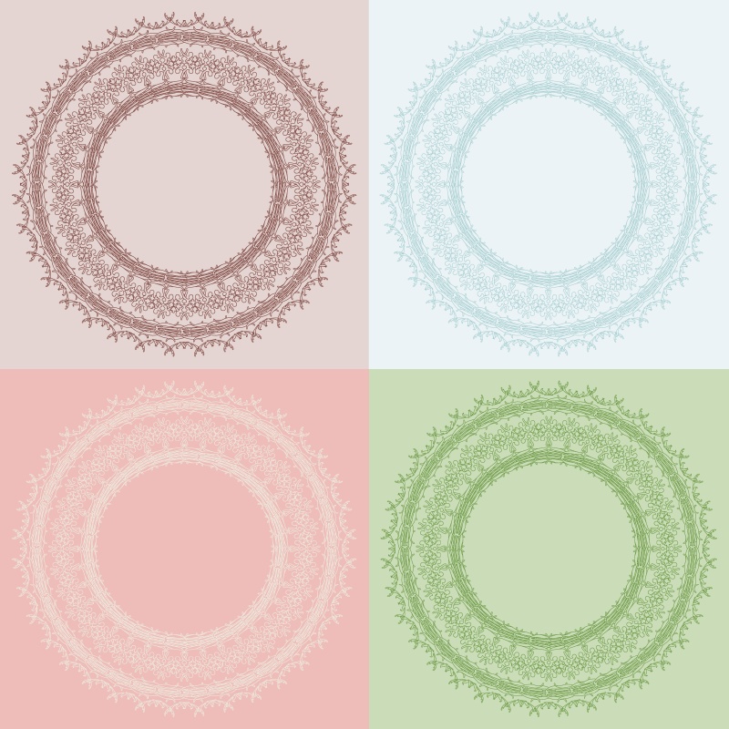 【無料配布】レース風背景素材4色