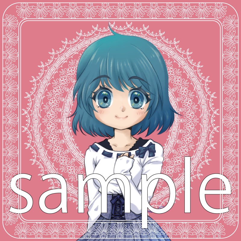 【無料配布】レース風背景素材②5色