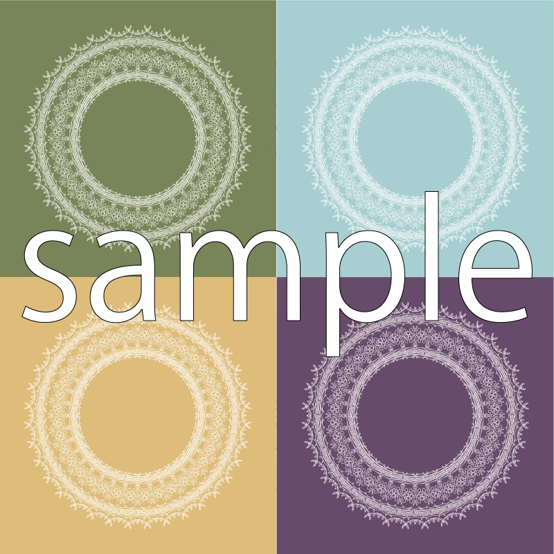 【無料配布】レース風背景素材②5色