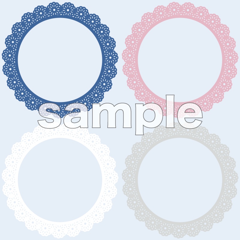 【無料配布】レース風アイコンフレーム③【透過データ】