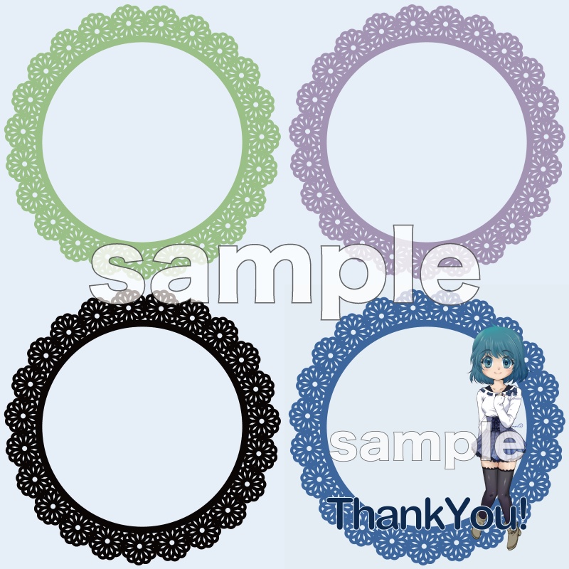 【無料配布】レース風アイコンフレーム③【透過データ】