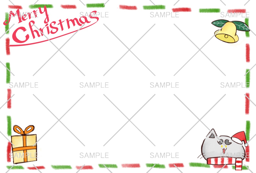 ねこちゃんクリスマスカード