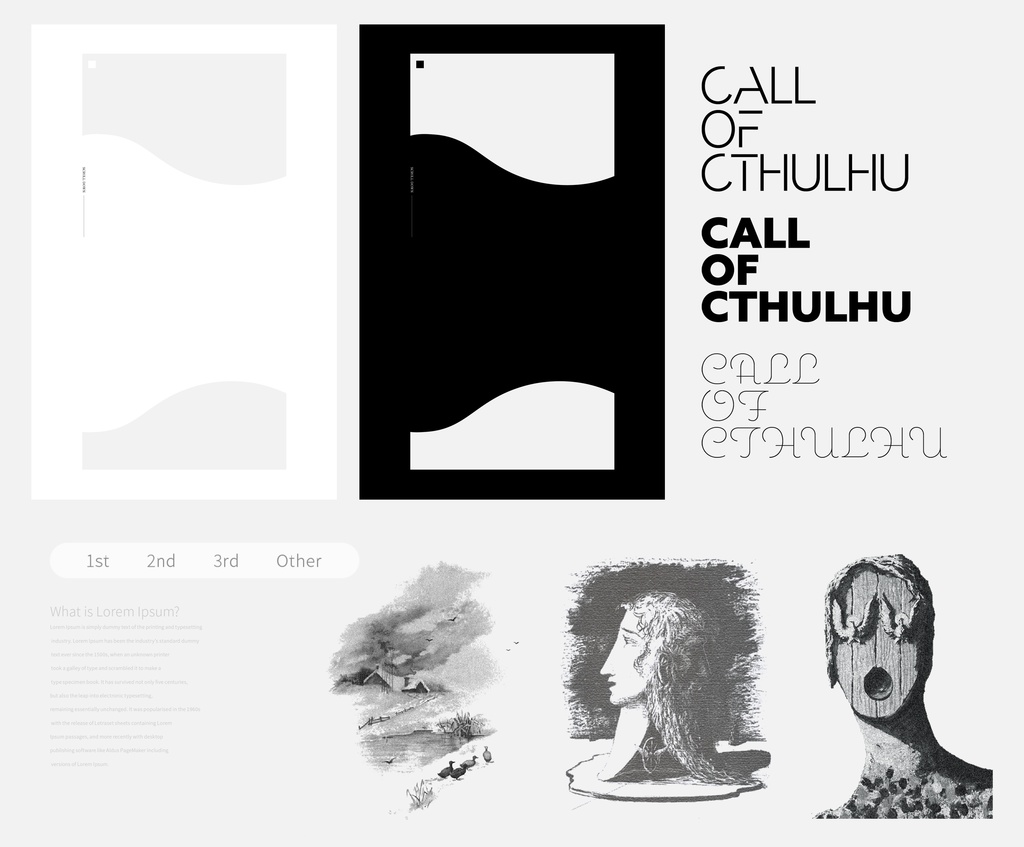 【無料】WEBサイト風なお部屋【白黒2種】