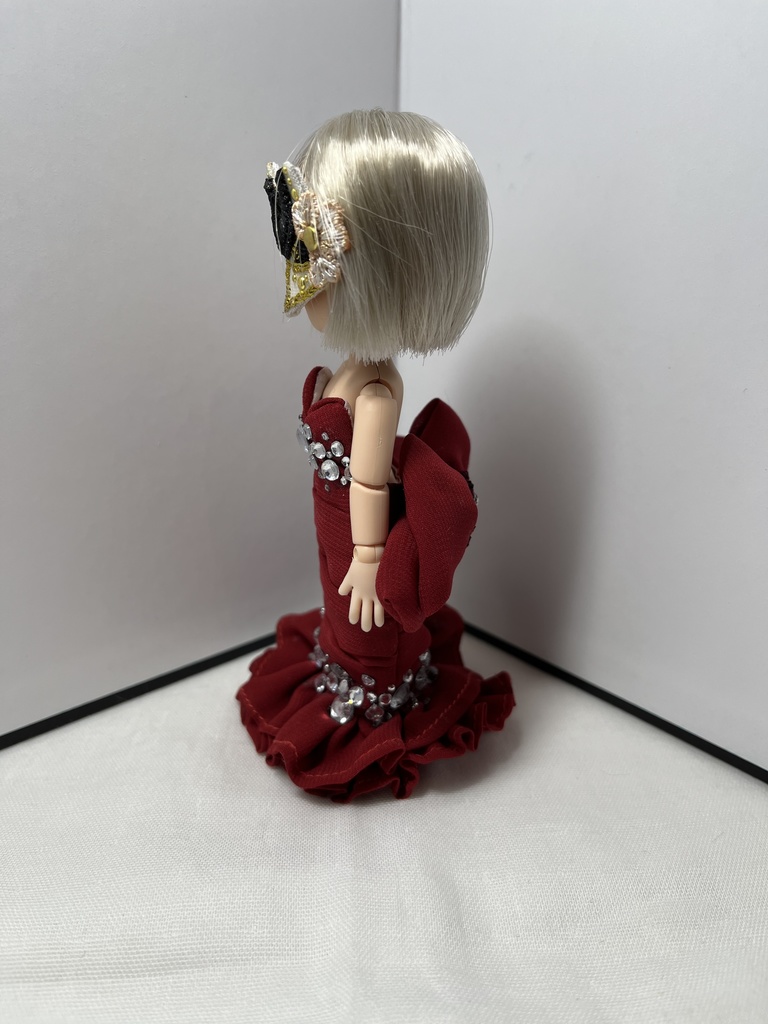 赤いマーメイドドレスセット