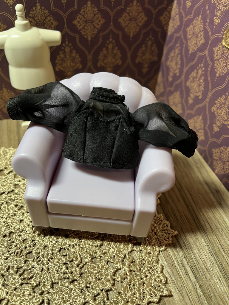 ハイネックシースルーブラウス黒