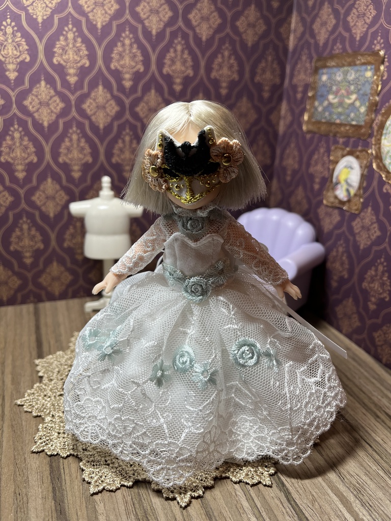 ブルーローズのウェディングドレスセット