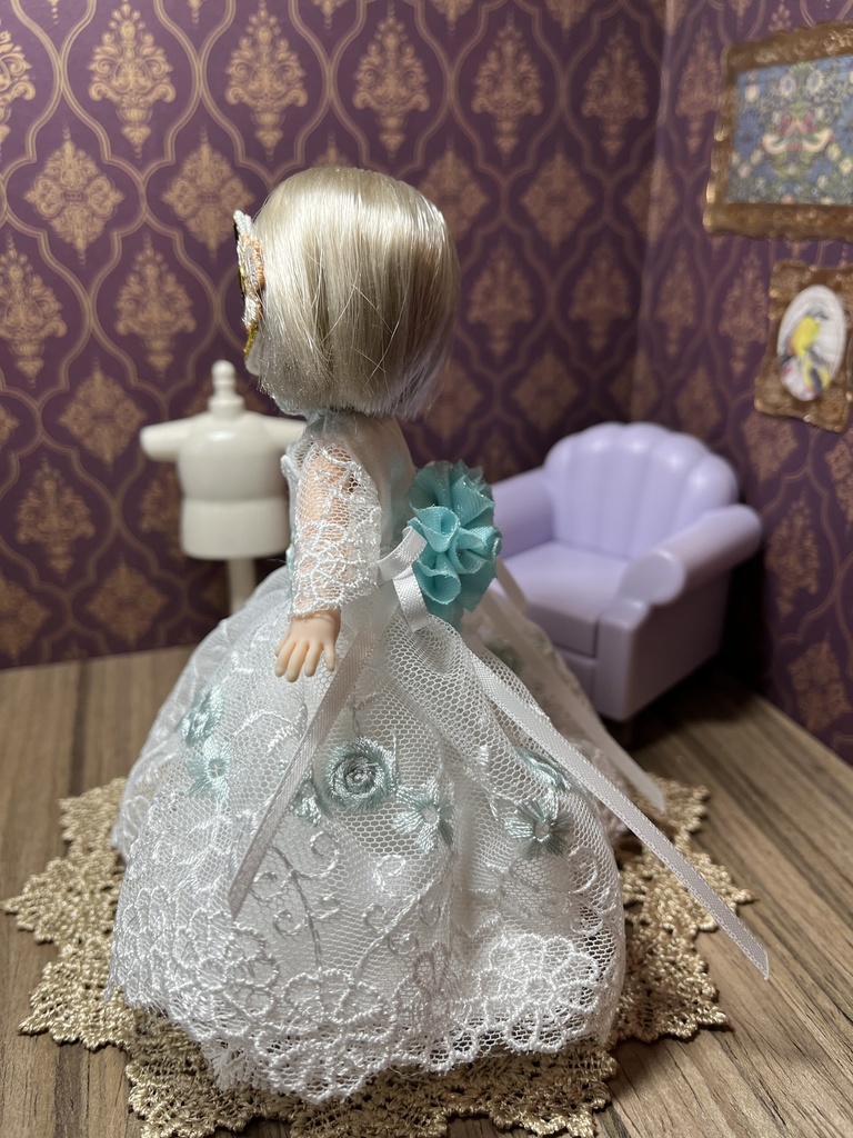 ブルーローズのウェディングドレスセット