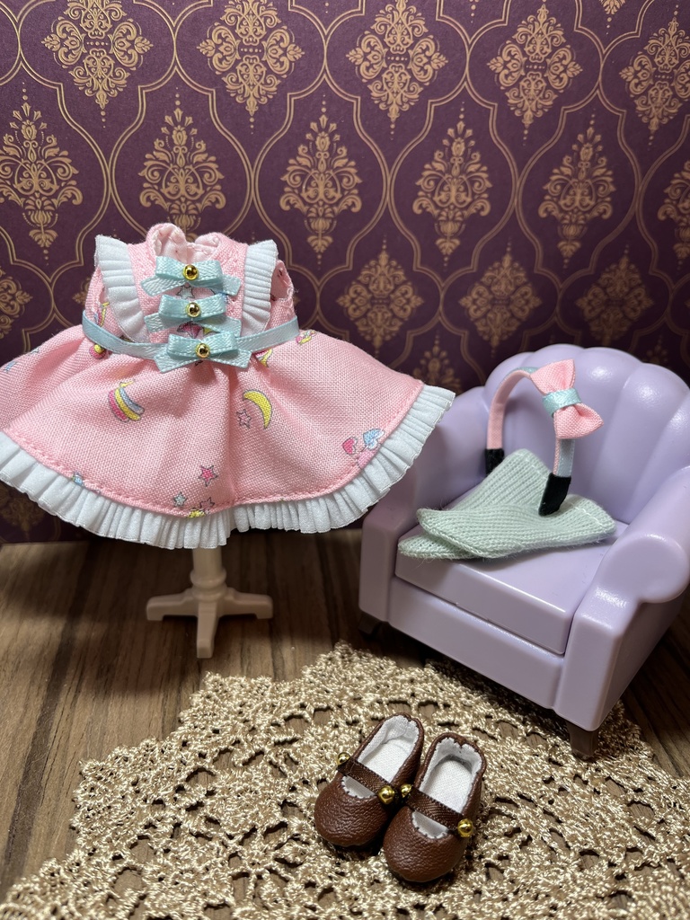 ユニコーンワンピースセット（水色）