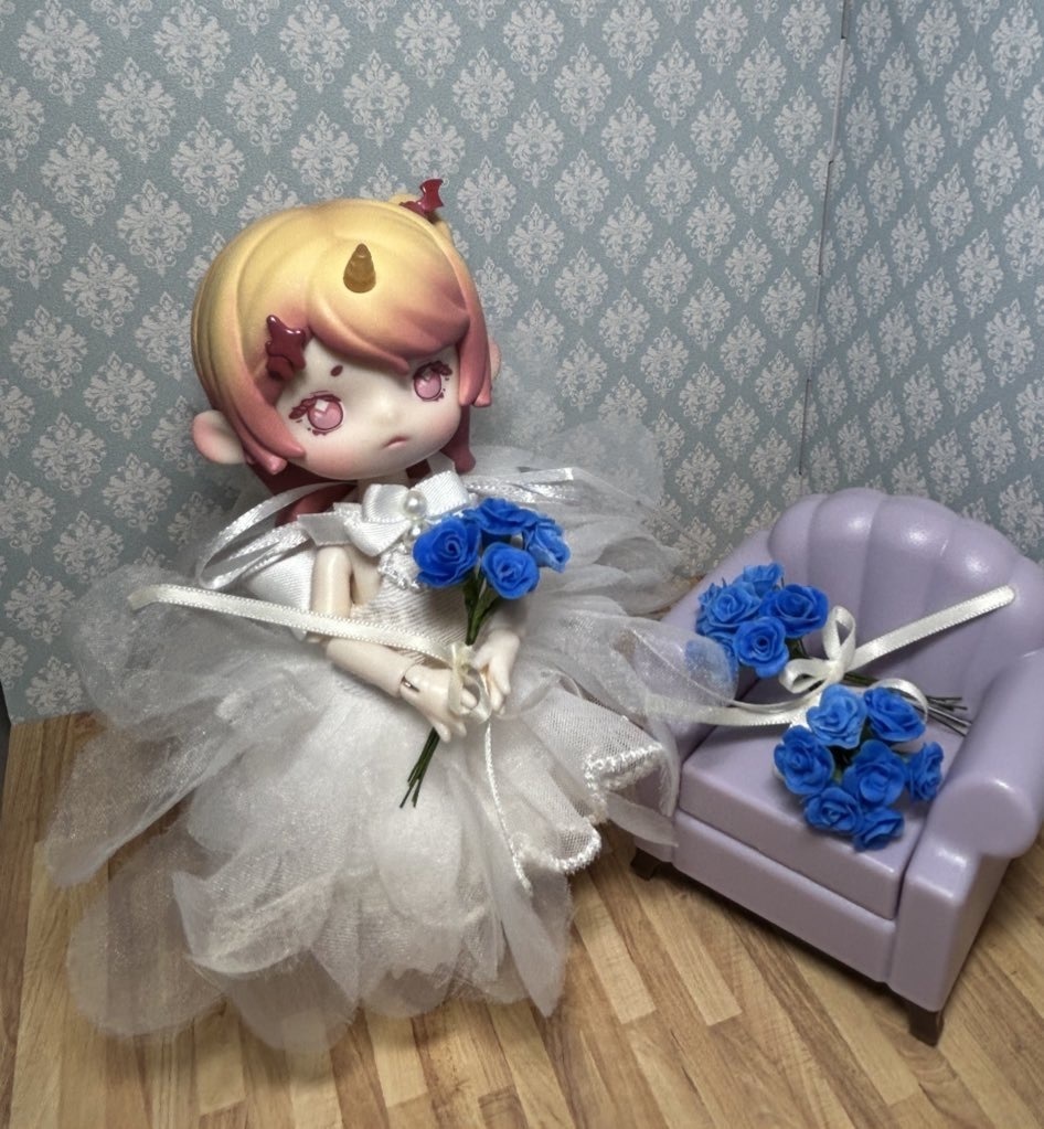 青薔薇のミニブーケ