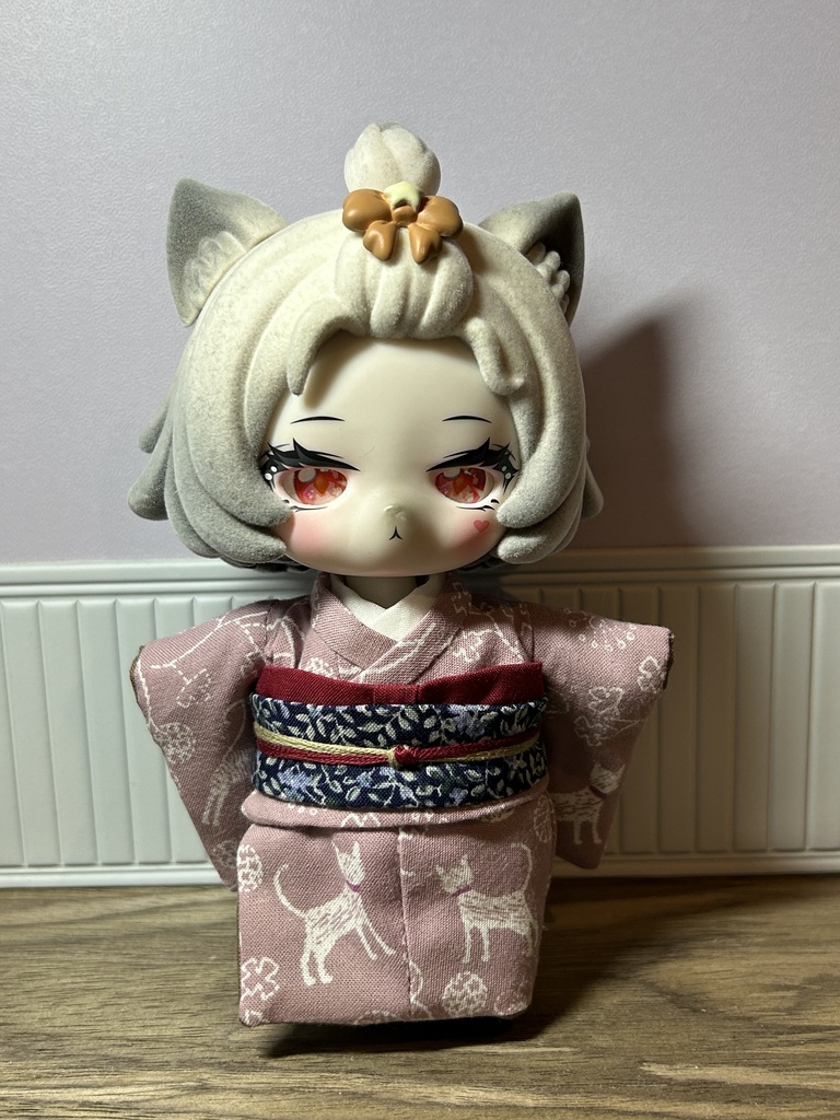 猫のお散歩柄着物