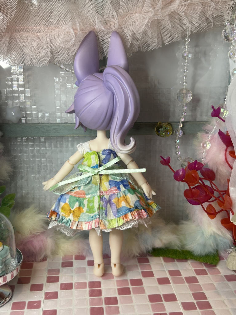 リボンいっぱいエプロンワンピース