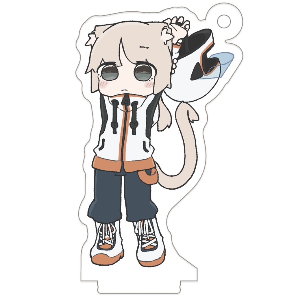 バイクで来たねこアクリルスタンドキーホルダー