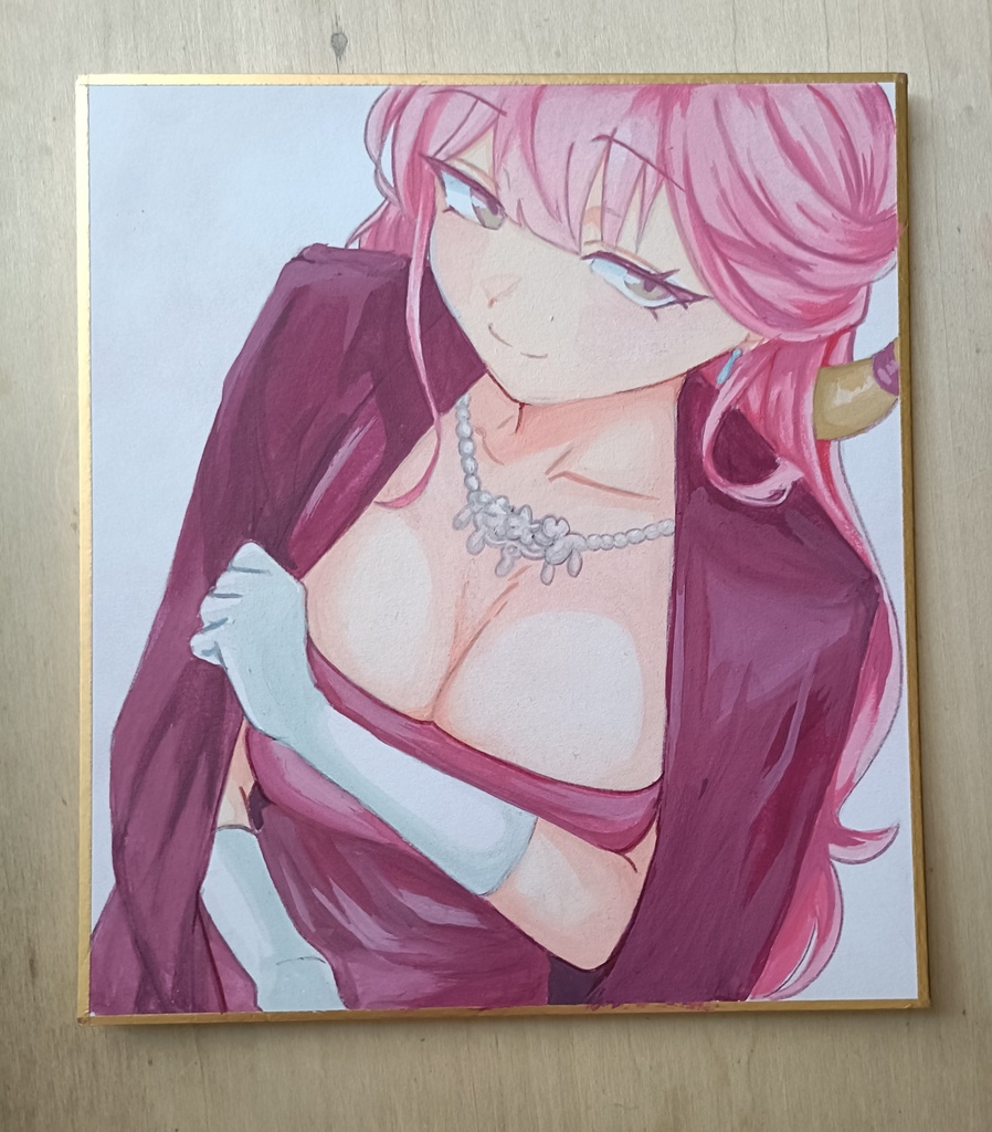 ブルーアーカイブ　陸八魔アル　イラスト色紙
