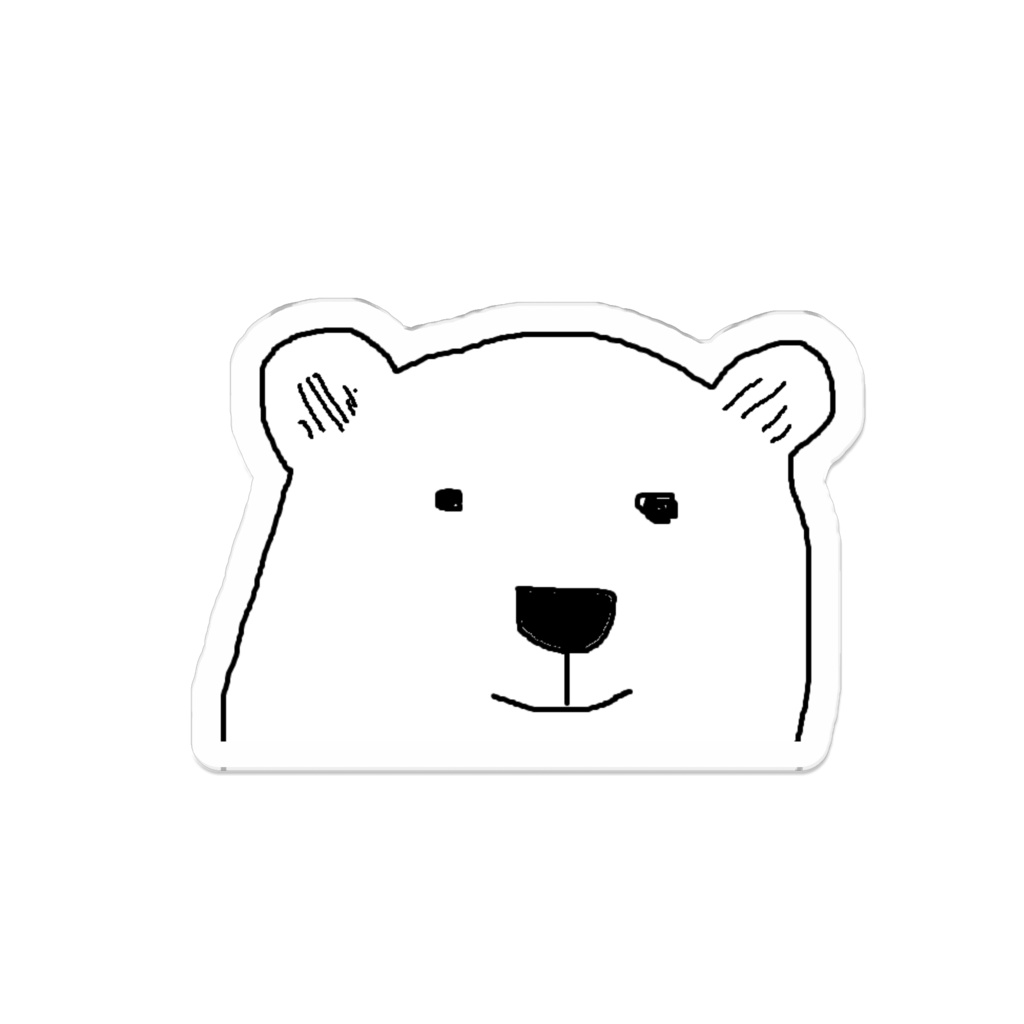 くま画伯アクリルバッジ (50mm)