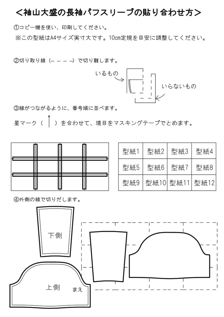 ジゴスリーブの型紙