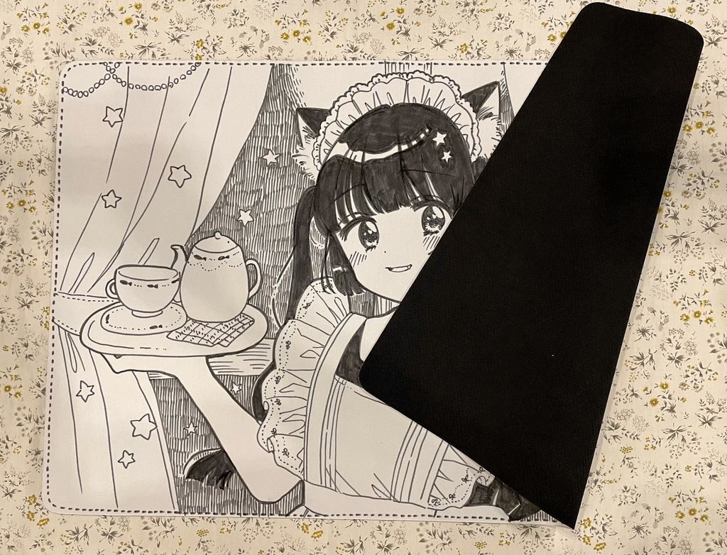 【直筆】猫ちゃんメイドの夜の帳 プレイマット