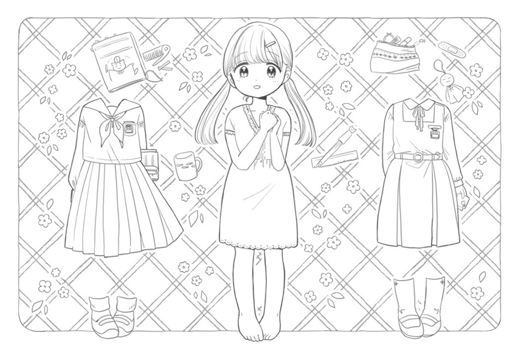 【New!】学生ちゃんのぬりえ絵はがき