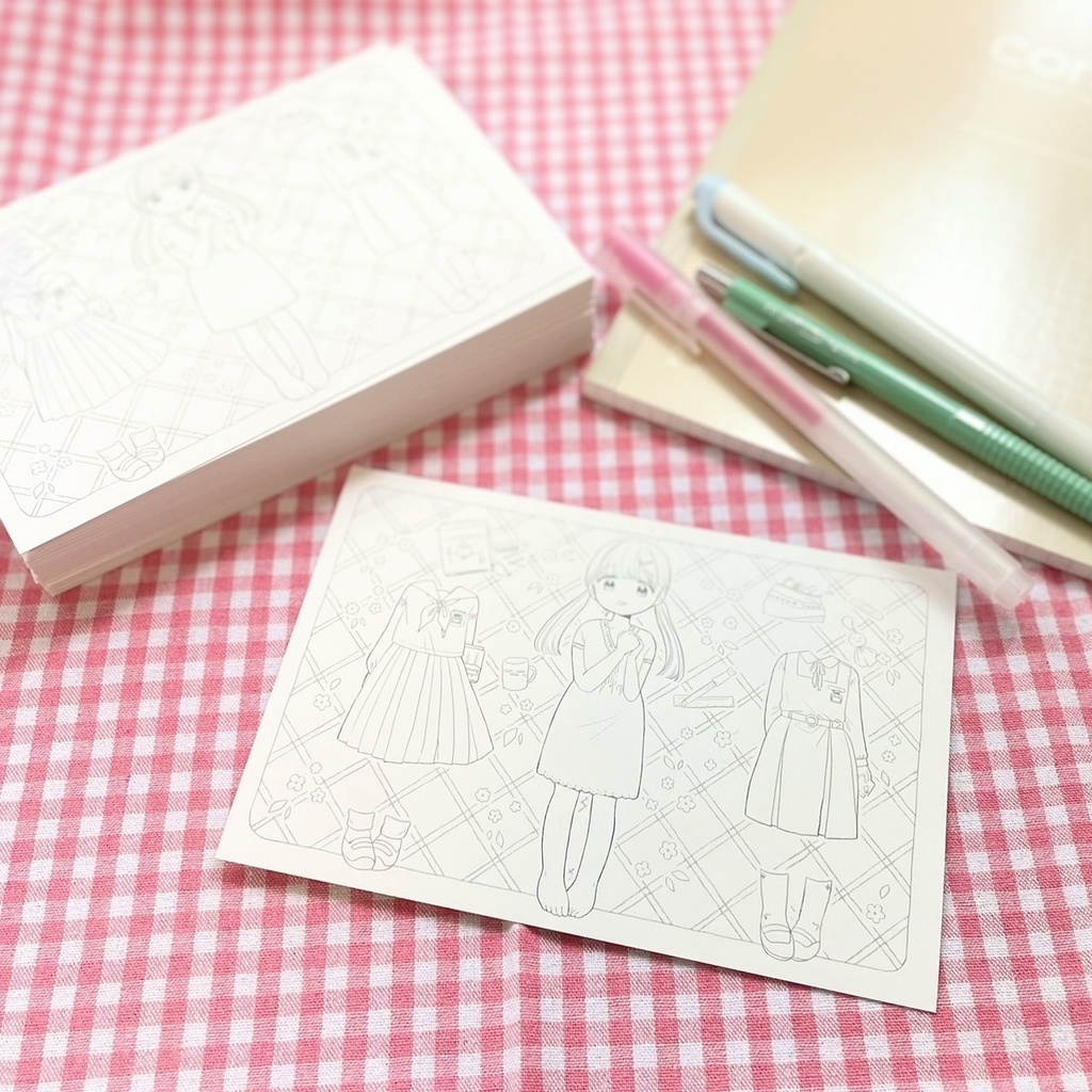 【New!】学生ちゃんのぬりえ絵はがき