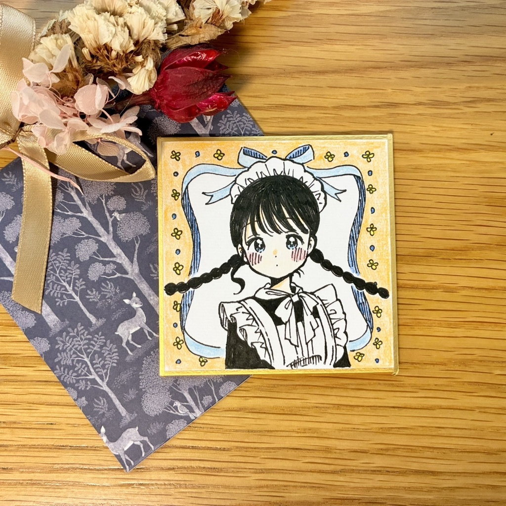 【原画】メイドさん豆色紙🍊オレンジ