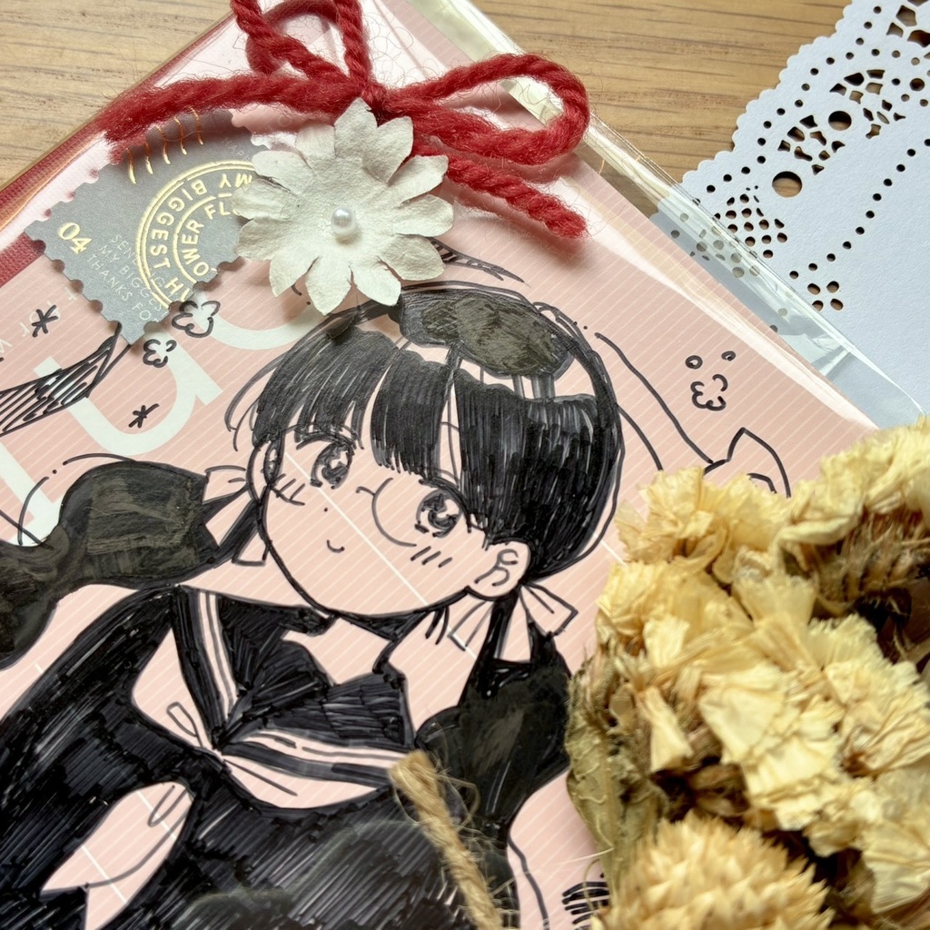 【直筆】A6サイズミニノート🌟制服メガネちゃん