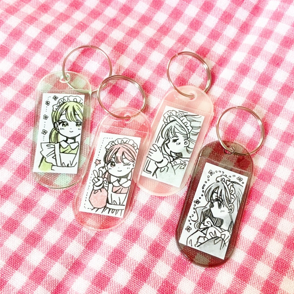 【原画】メイドさん名札キーホルダー(1点ずつ)