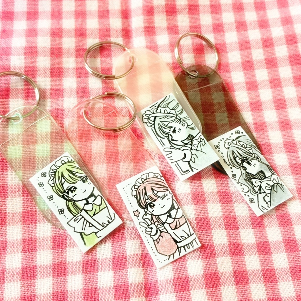 【原画】メイドさん名札キーホルダー(1点ずつ)