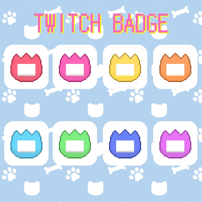 【Twitch/Youtube Badges】チューリップのドット絵バッジ