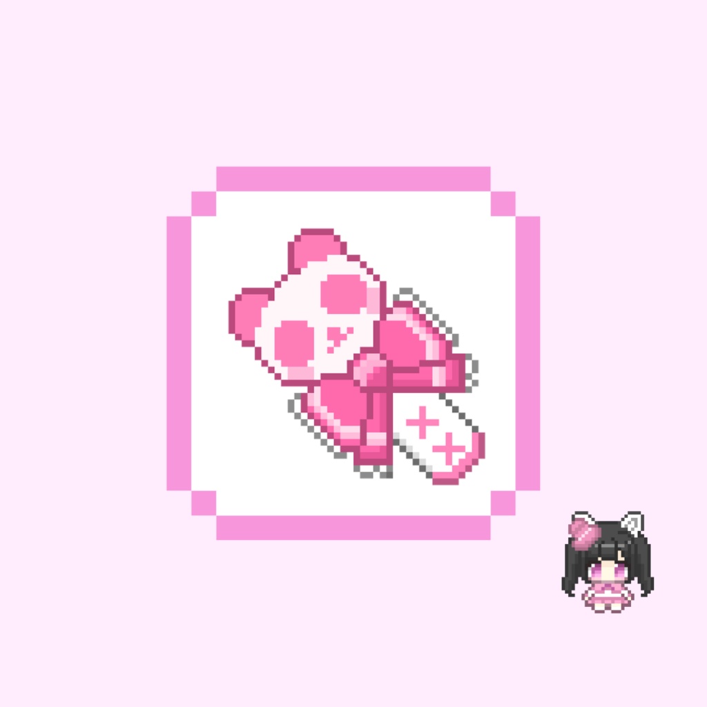 Twitch/YouTube 対応 動く!パンダフリフリドット絵ペンライトスタンプ