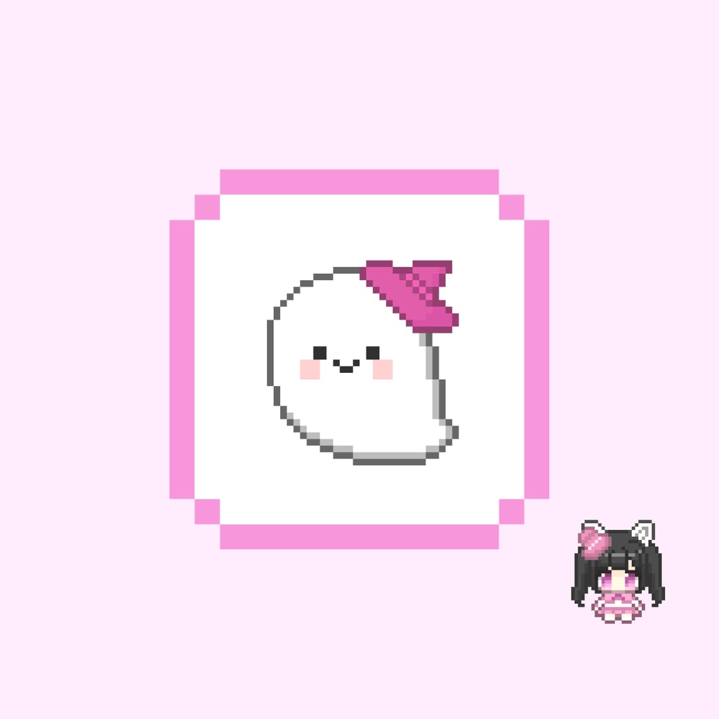 Twitch・YouTube対応 カラフルなおばけのドット絵サブスクバッジ メンバーシップバッジ