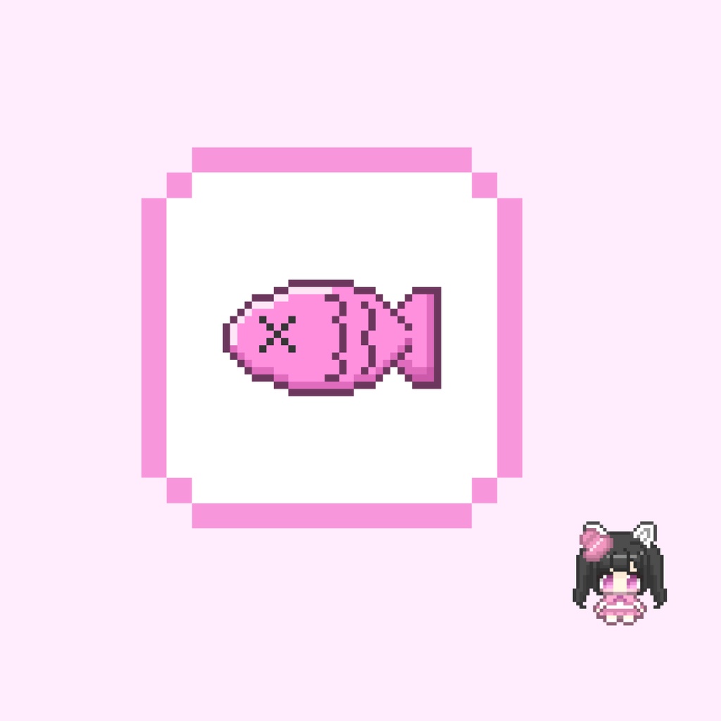 Twitch・YouTube対応 カラフルなお魚のドット絵サブスクバッジ メンバーシップバッジ