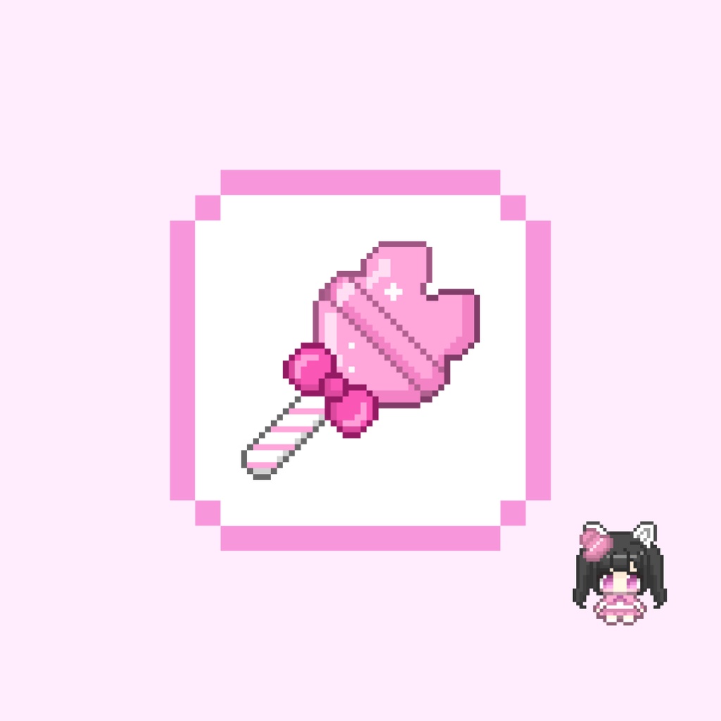 Twitch・YouTube対応 うさぎがたキャンディのドット絵サブスクバッジ メンバーシップバッジ