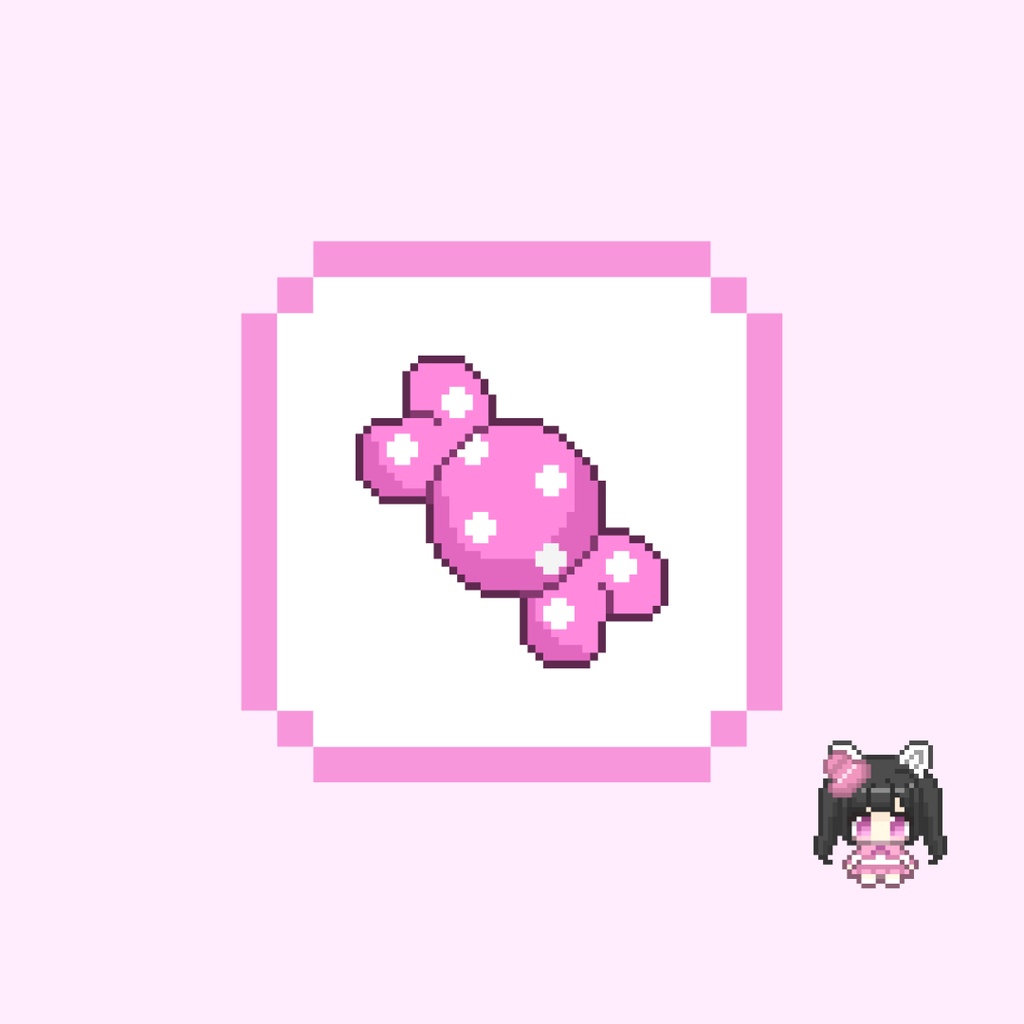 Twitch・YouTube対応 かわいいキャンディのドット絵サブスクバッジ メンバーシップバッジ