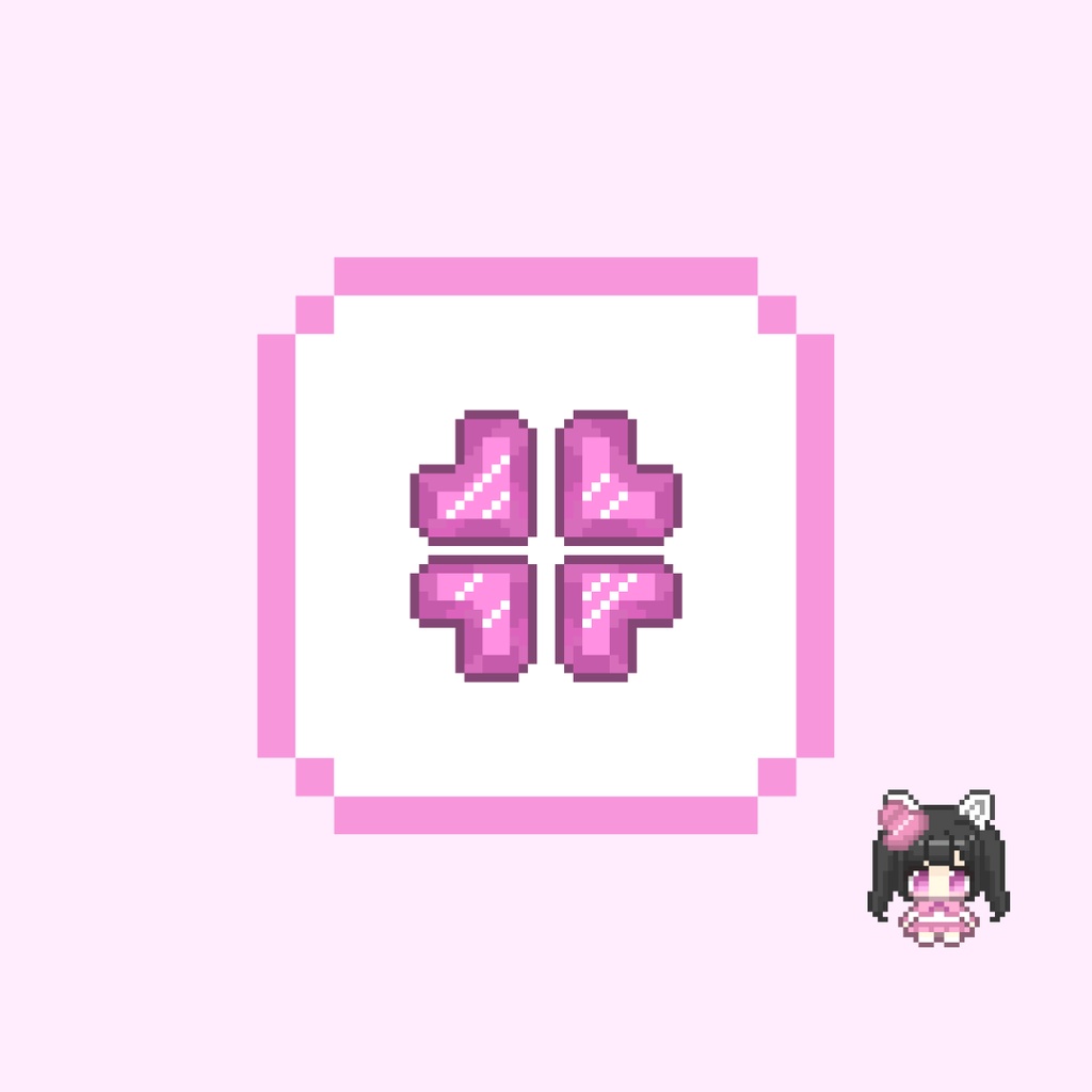 Twitch・YouTube対応 クローバーの宝石のドット絵サブスクバッジ メンバーシップバッジ