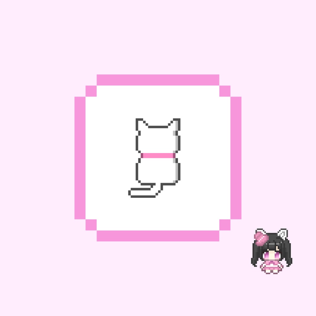 Twitch・YouTube対応 猫の後ろ姿のドット絵サブスクバッジ メンバーシップバッジ