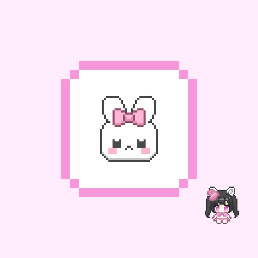 Twitch・YouTube対応 もっちりうさぎのドット絵サブスクバッジ メンバーシップバッジ