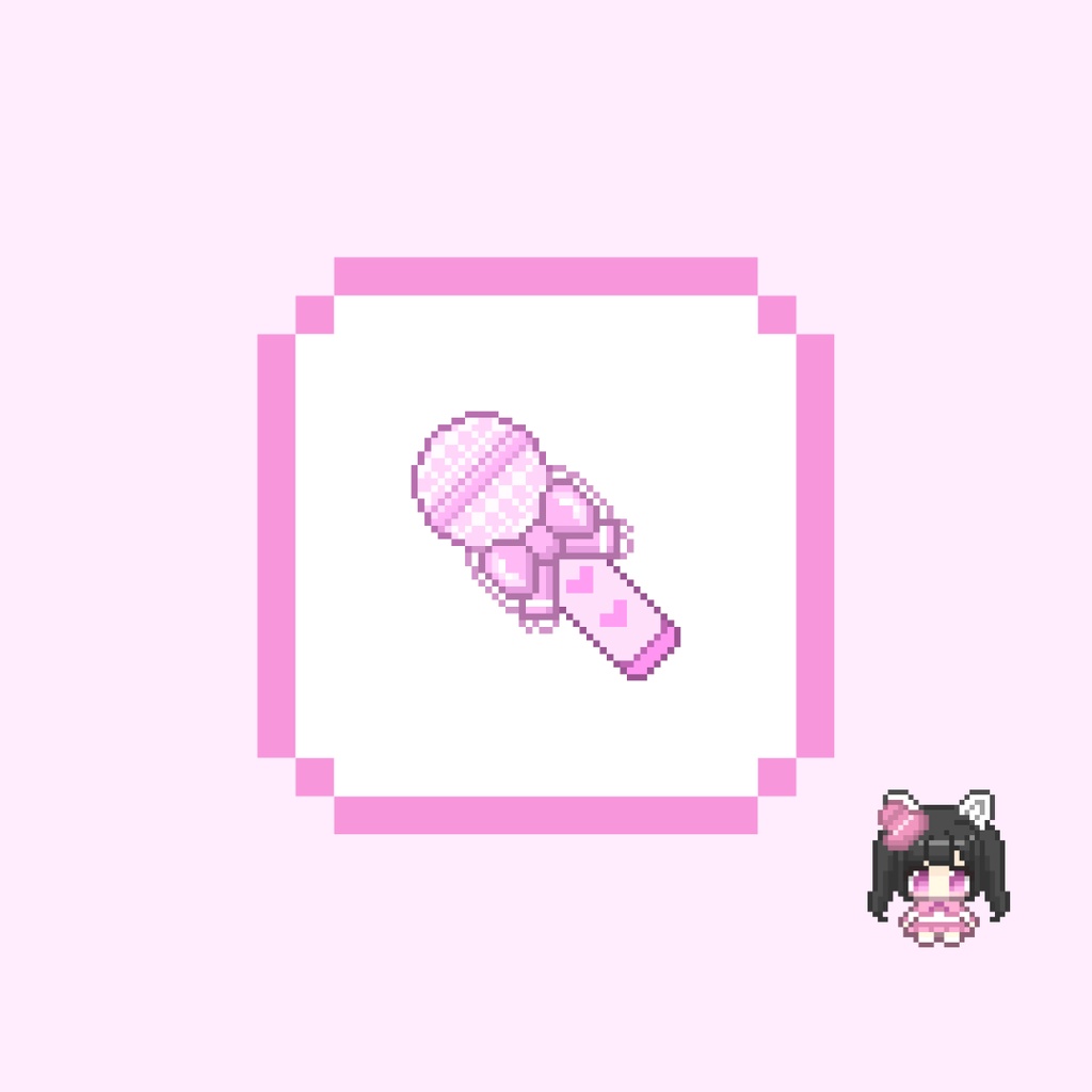 Twitch・YouTube対応 パステルなマイクのドット絵サブスクバッジ メンバーシップバッジ