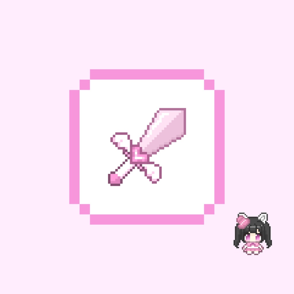 Twitch・YouTube対応 天使の剣のドット絵サブスクバッジ メンバーシップバッジ