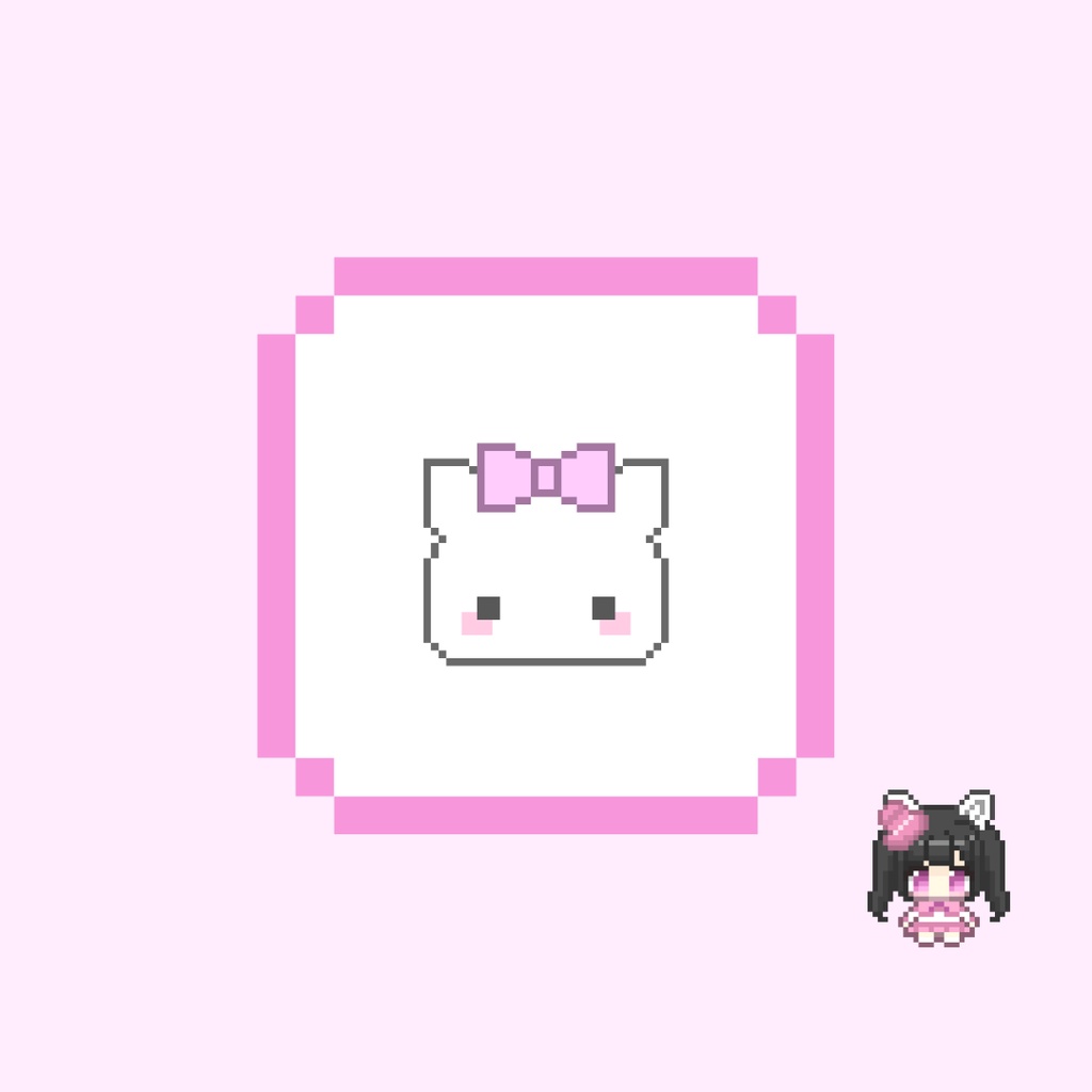 Twitch・YouTube対応 もっちりねこのドット絵サブスクバッジ メンバーシップバッジ