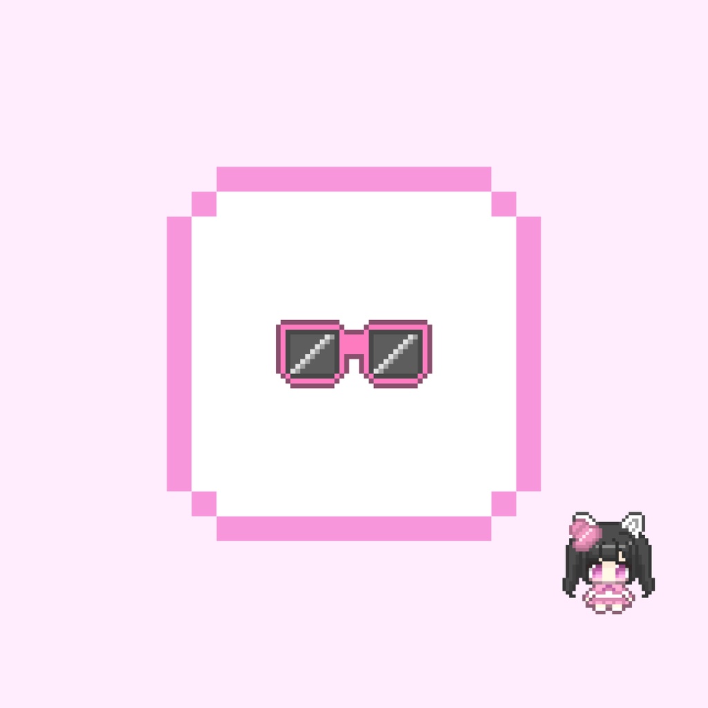Twitch・YouTube対応 カラフルなサングラスのドット絵サブスクバッジ メンバーシップバッジ