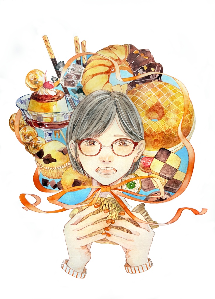 ひねもす収録作品 原画 約B5サイズ