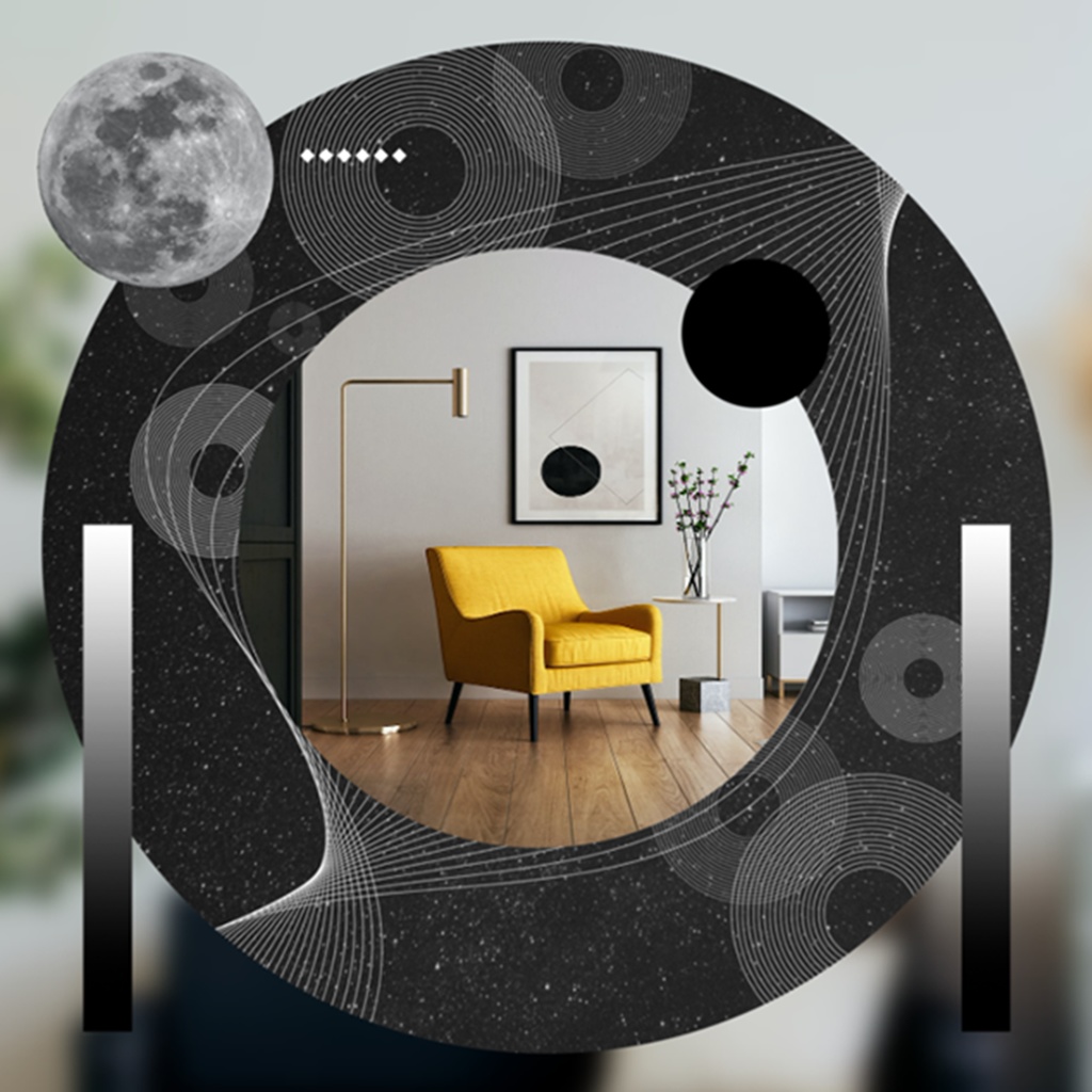 【無料あり】月で丸いフレーム素材