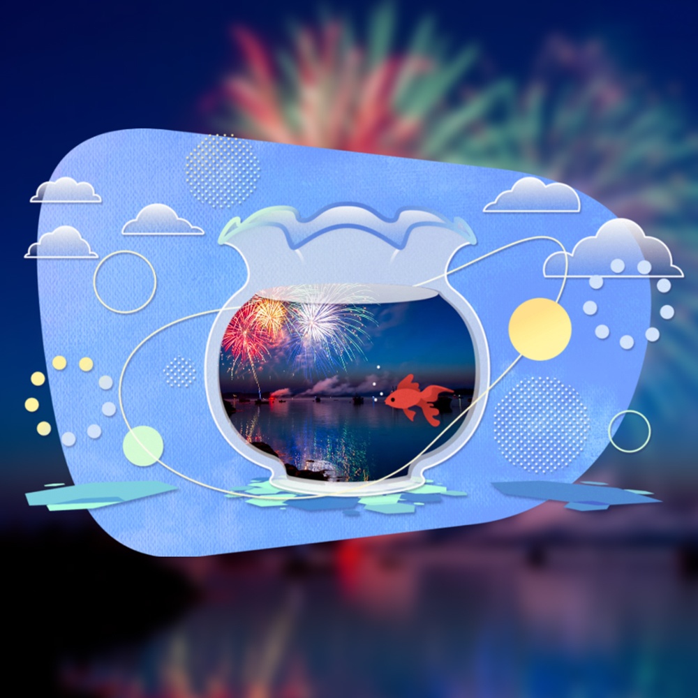 ポップで金魚鉢なフレーム素材