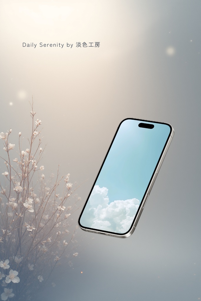 【スマホ壁紙】淡色ブルーの空と雲 5枚セット | Blue Sky Collection