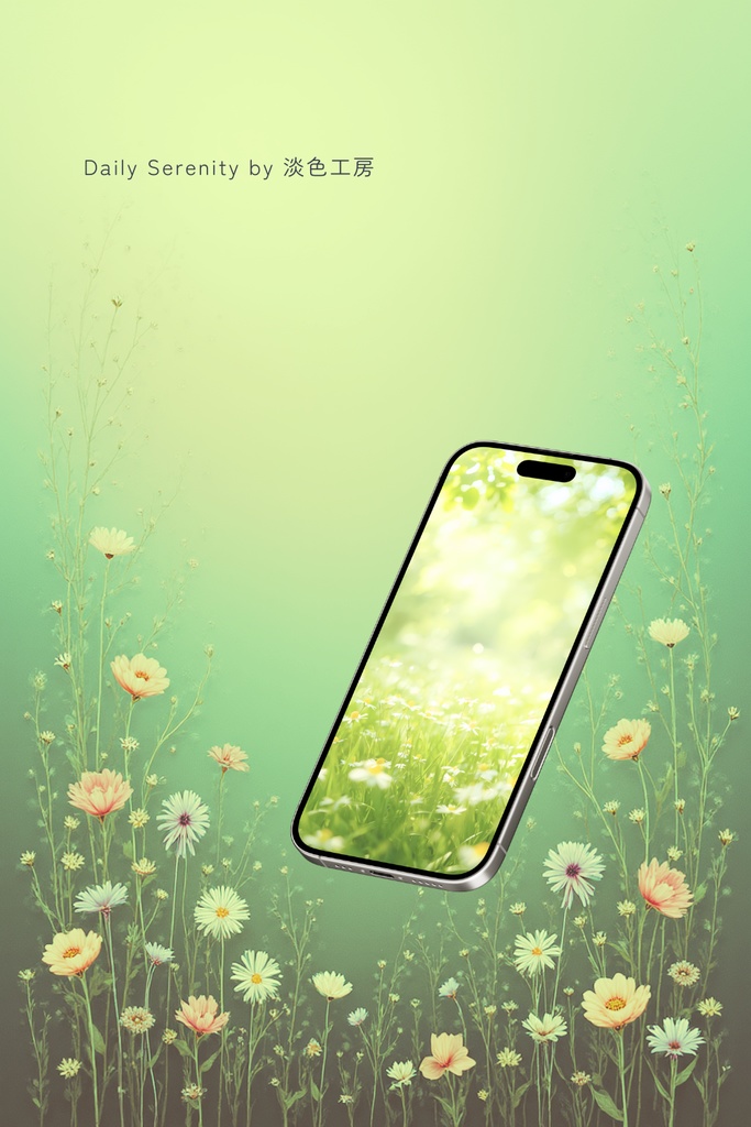 【無料サンプル:2/15まで】淡色スマホ壁紙 - 春の光と可憐な野花 | FREE Wallpaper