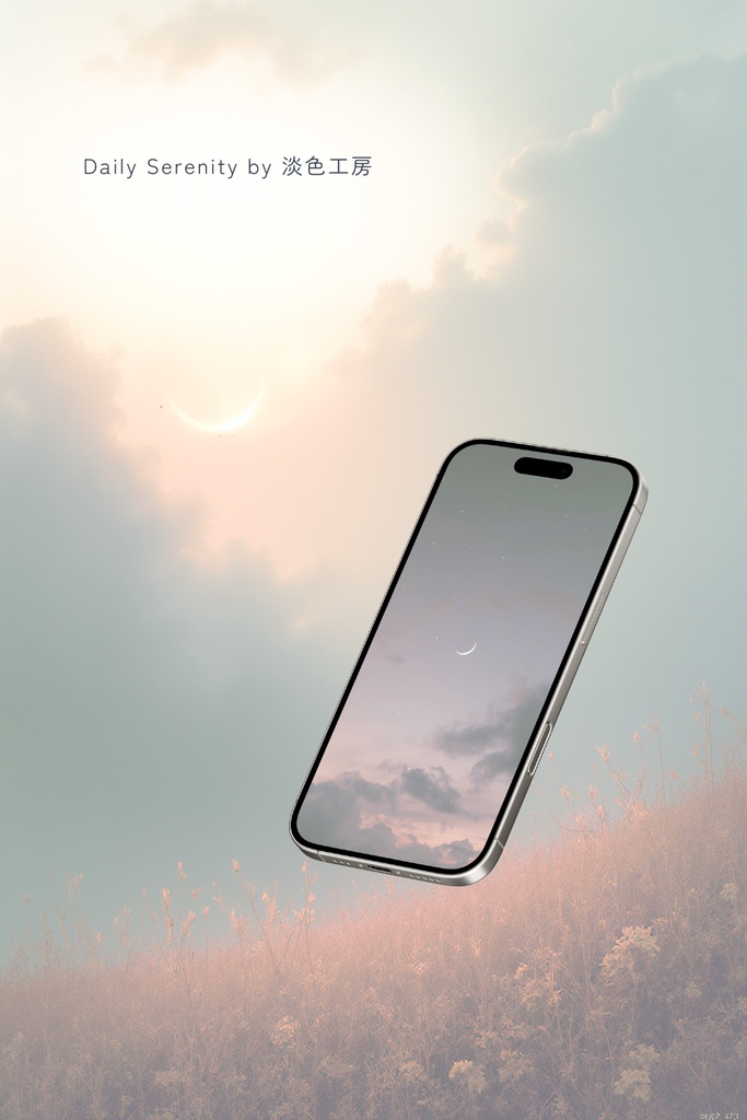 【スマホ壁紙】静かな夜空と三日月の癒やし 5枚セット | Moon & Night Sky Collection