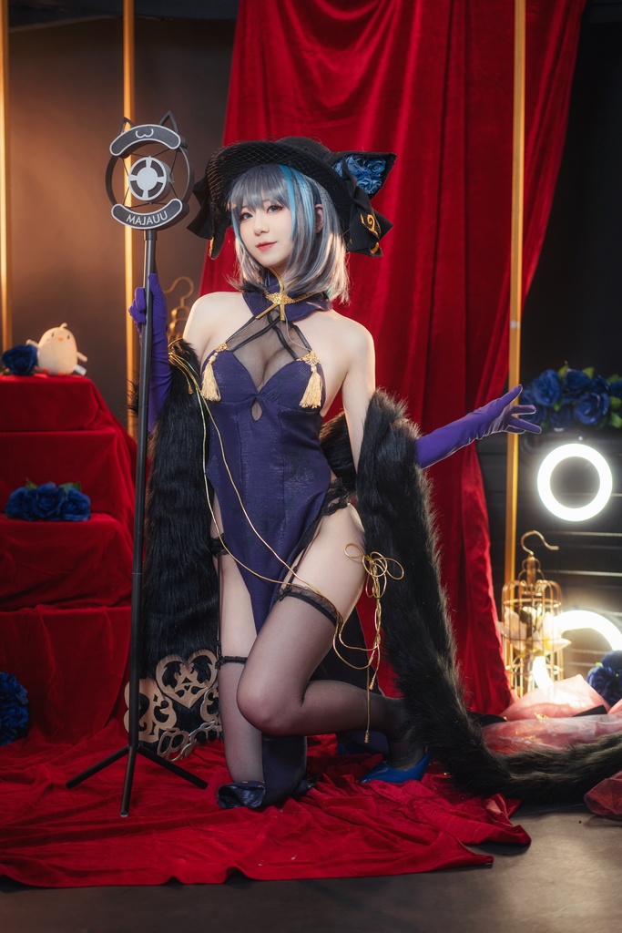 #66【4K】弥音音 みいん miya アズールレーン チェシャー(Cheshire)公式 & チャイナドレス