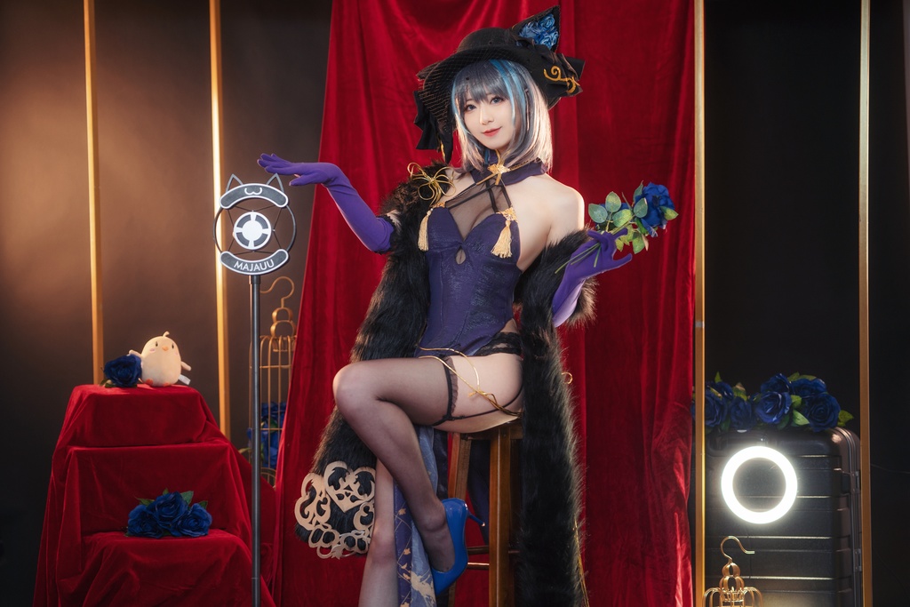 #66【4K】弥音音 みいん miya アズールレーン チェシャー(Cheshire)公式 & チャイナドレス