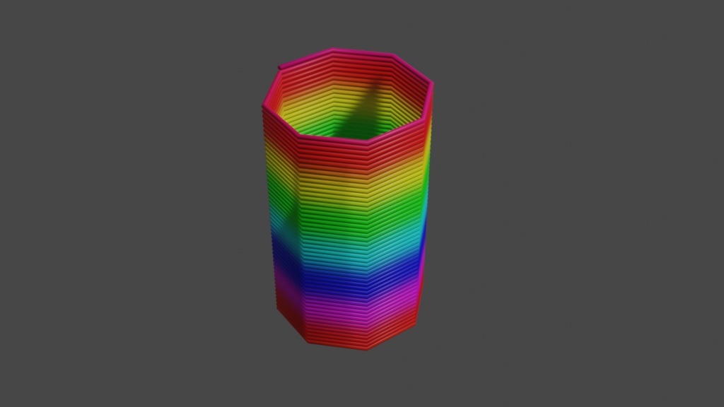 階段を下りられる虹色のバネのおもちゃ ドクター デリートショップ Booth