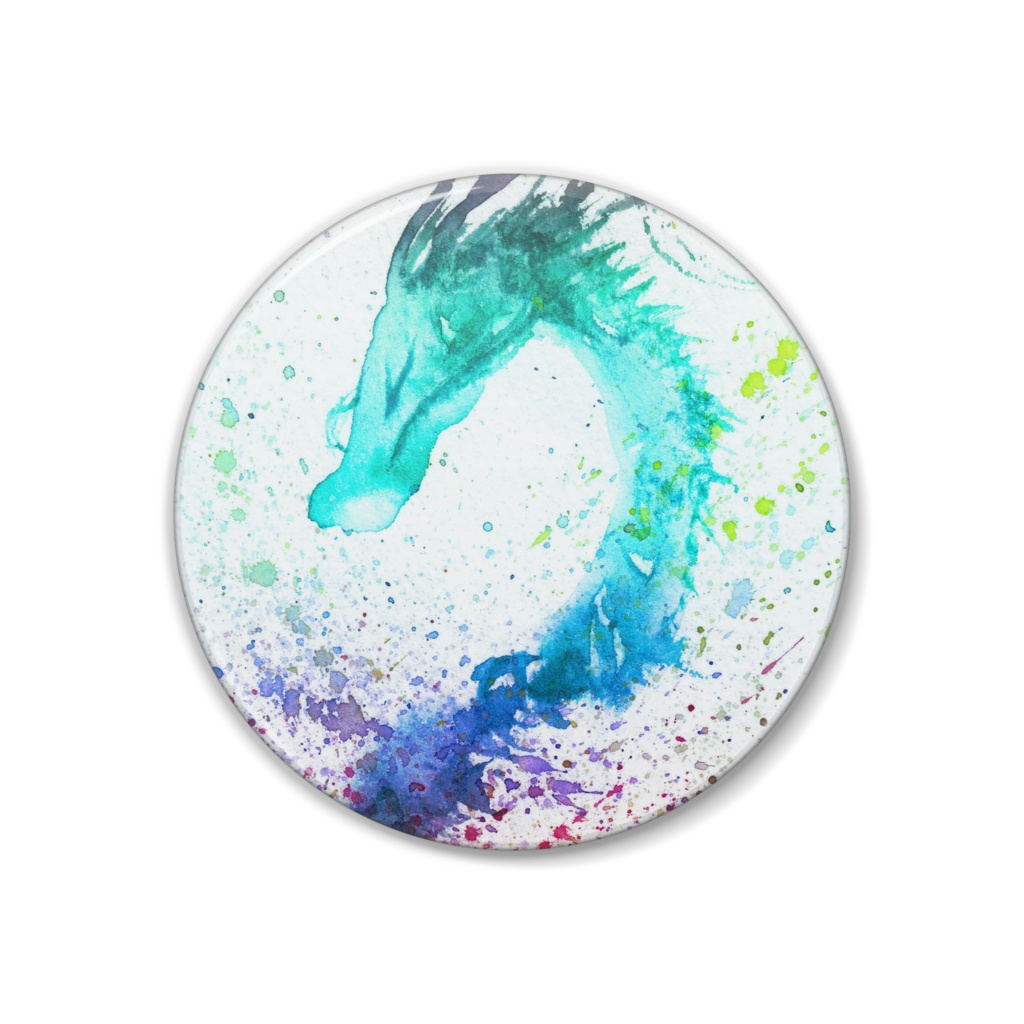 青龍缶バッジ-デジタル加工-ネオン